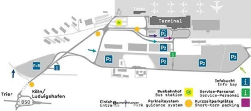 Parken Flughafen Hahn P3 Lageplan Parkplätze